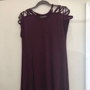 Maroon T Shirt Dress